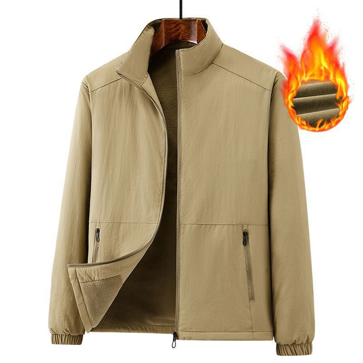 Herren Leichte windabweisende Fleecejacke mit Stehkragen und Reißverschlusstaschen Drune