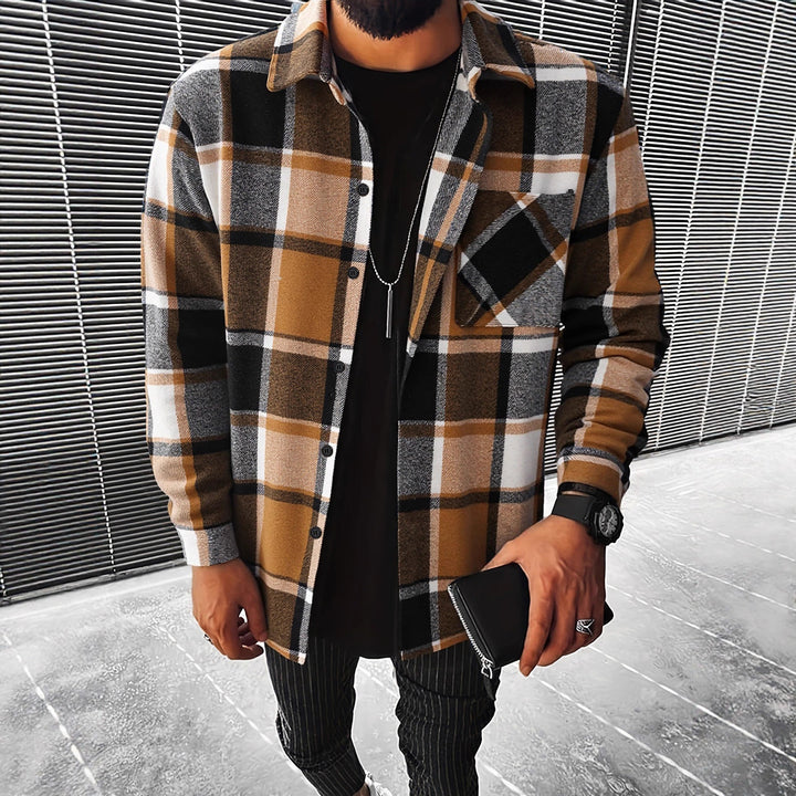 Herren Karierte Flanell Hemdjacke Drune