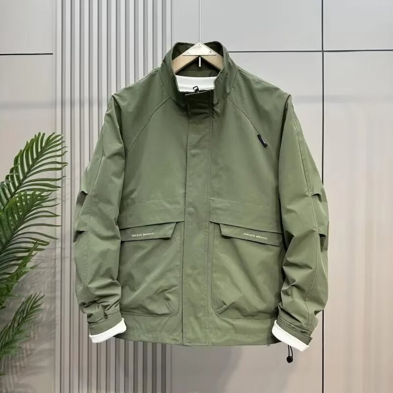 Herren wetterfeste Multifunktionsjacke mit hohem Kragen Drune