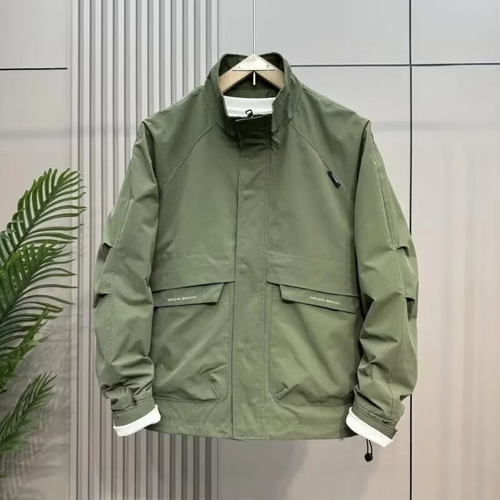 Herren wetterfeste Multifunktionsjacke mit hohem Kragen Drune