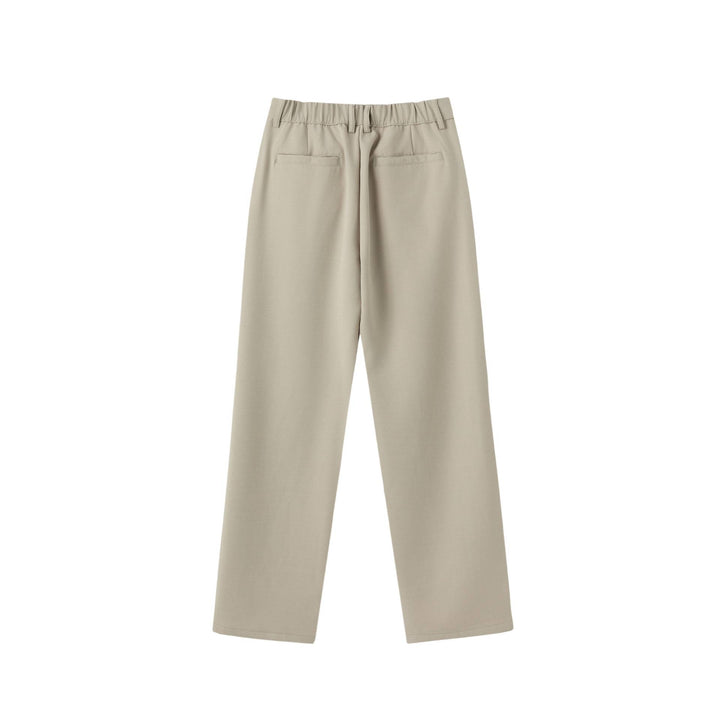 Damen Weite Bundfaltenhose mit hoher Taille und klassischem Bunddetail Drune