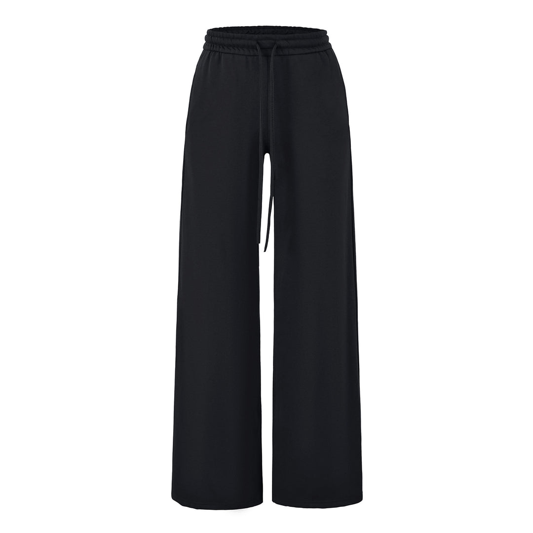 Damen Weite Lounge-Hose mit hohem elastischen Bund und Kordelzug Drune
