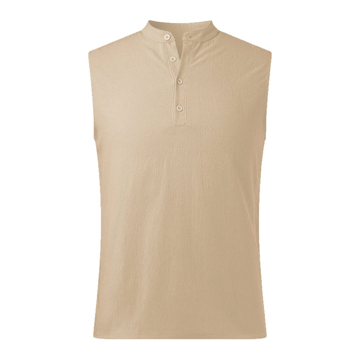 Herren Ärmelloses Henley-Shirt aus atmungsaktivem und leichtem Material Drune