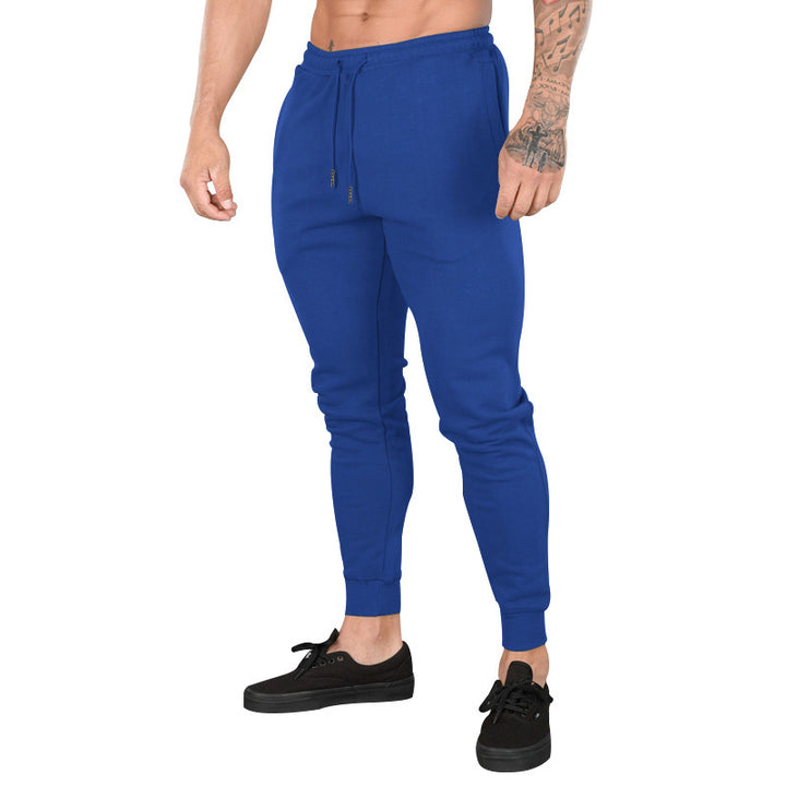 Herren nan schmal geschnittene Fleece-Freizeithose mit Tunnelzug, Eingrifftaschen und Rippbündchen Drune
