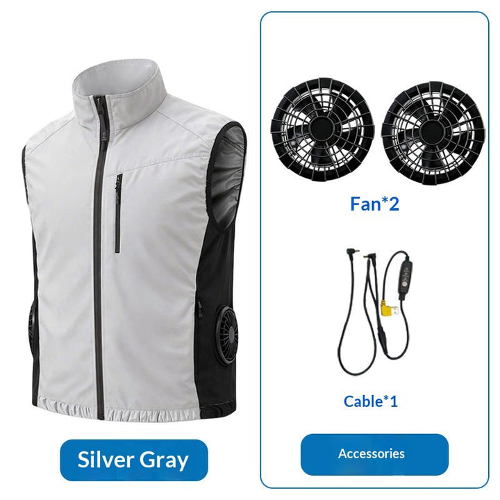 Unisex nan ergonomische Kühlweste mit integrierten Ventilatoren und Akkuanschluss Drune