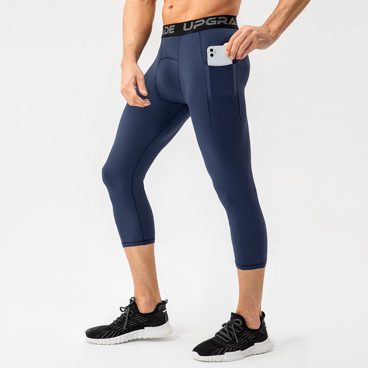 Herren Sportliche Kompressionsleggings mit praktischen Seitentaschen und atmungsaktiven Eigenschaften Drune