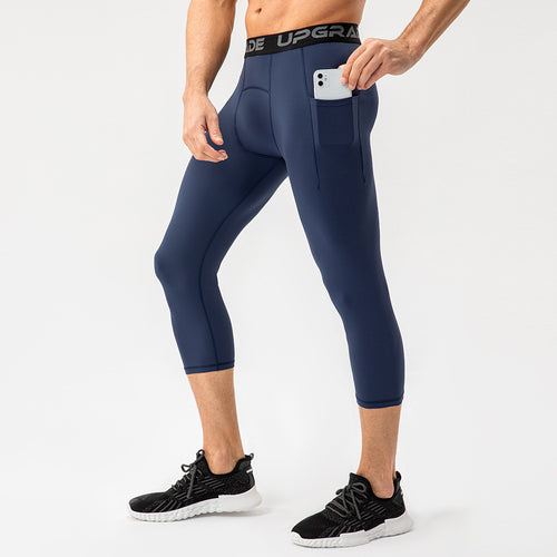 Herren Sportliche Kompressionsleggings mit praktischen Seitentaschen und atmungsaktiven Eigenschaften Drune