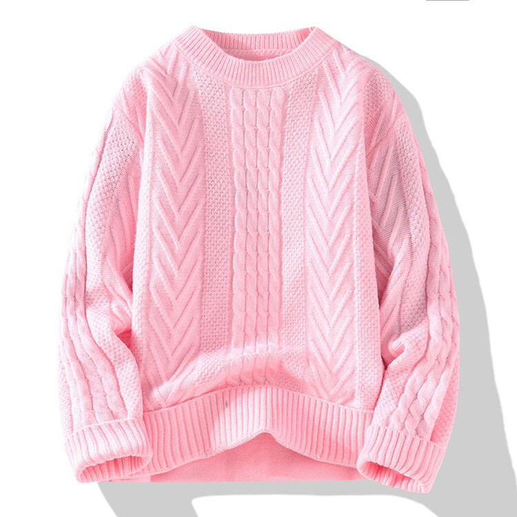 Herren Grobstrickpullover mit Zopfmuster und lässigem Schnitt Drune