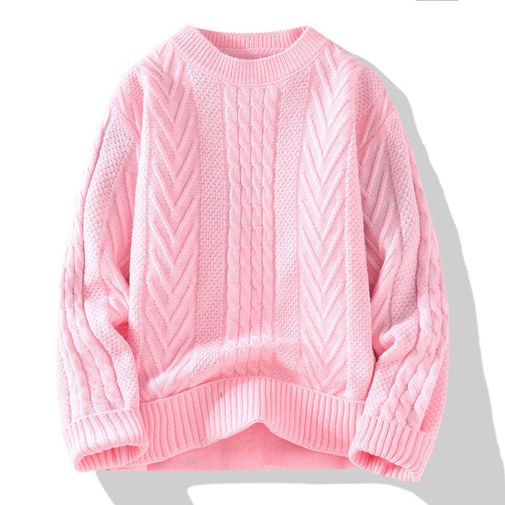 Herren Grobstrickpullover mit Zopfmuster und lässigem Schnitt Drune