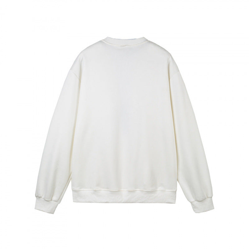 Damen Oversize-Sweatshirt mit integriertem Hemdkragen‑Einsatz und tiefem V‑Ausschnitt Drune