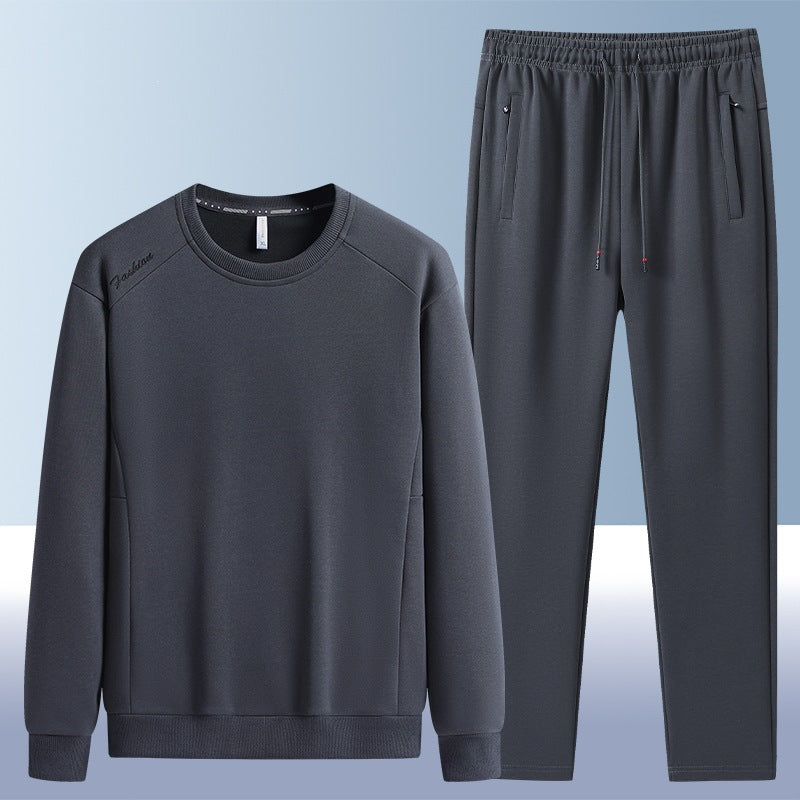 Herren Komfortables Mikrofleece-Trainingsset mit Rundhals‑Sweatshirt & tapered Jogginghose Drune