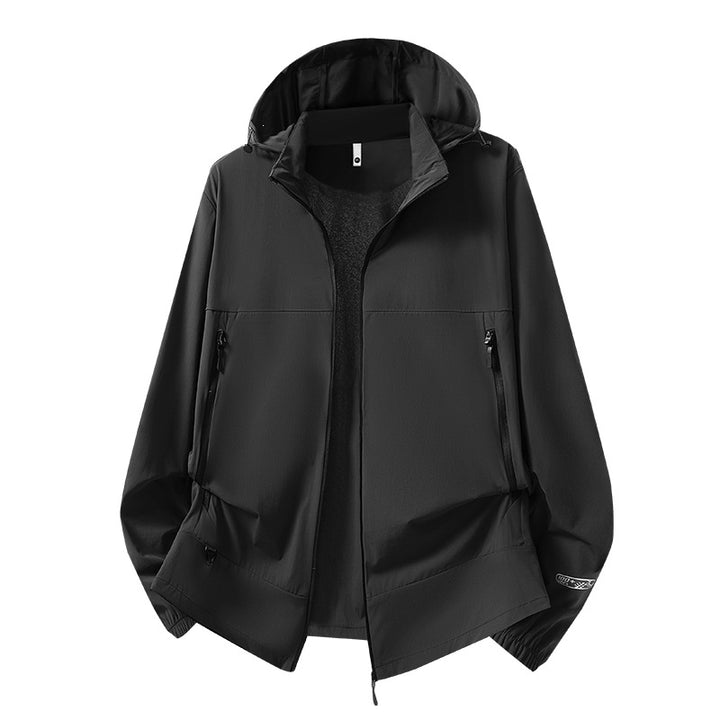 Herren Leichte Softshell-Übergangsjacke mit Kapuze, wind- und wasserabweisender Hülle & verstellbarem Kordelsaum Drune