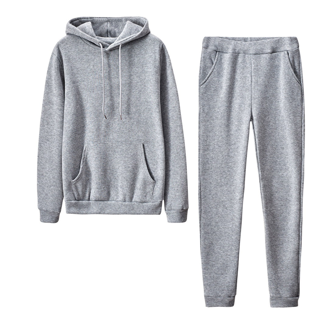 Damen nan Cozy-Loungewear-Set mit oversized Hoodie, Kängurutasche und schmaler Highwaist-Jogginghose Drune