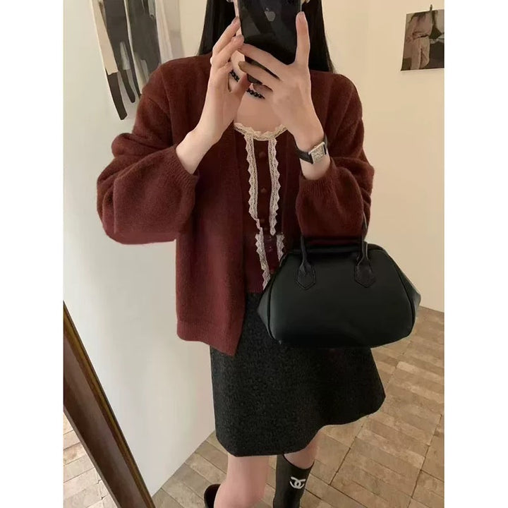 Damen Strickshirt mit romantischem Spitzenbesatz und lässigem Schnitt Drune