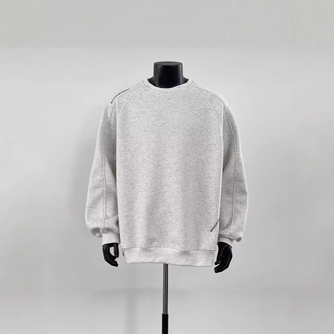 Herren Modischer Sweatshirt mit Schulter-Patch-Design Drune