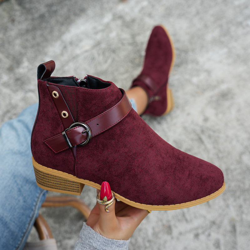 Drune | Bequeme Damenschuhe mit Absatz und Reißverschluss.