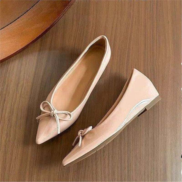 Damen Spitz zulaufende Ballerina-Slipper mit kleinem Keilabsatz Drune