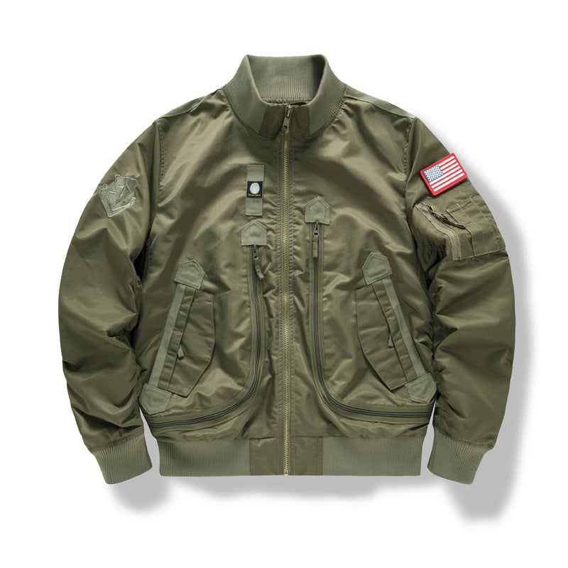 Herren Military-Bomberjacke mit verstärkten Multifach-Taschen und Stehkragen Drune
