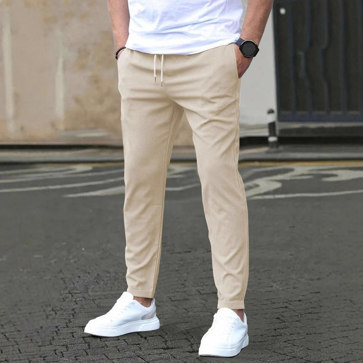 Herren Slim-Fit Jogginghose mit Kordelzug, Seitentaschen und schmalem Knöchelabschluss Drune
