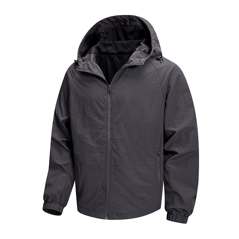 Herren Leichte Übergangsjacke mit Kapuze und atmungsaktiven Einsätzen Drune
