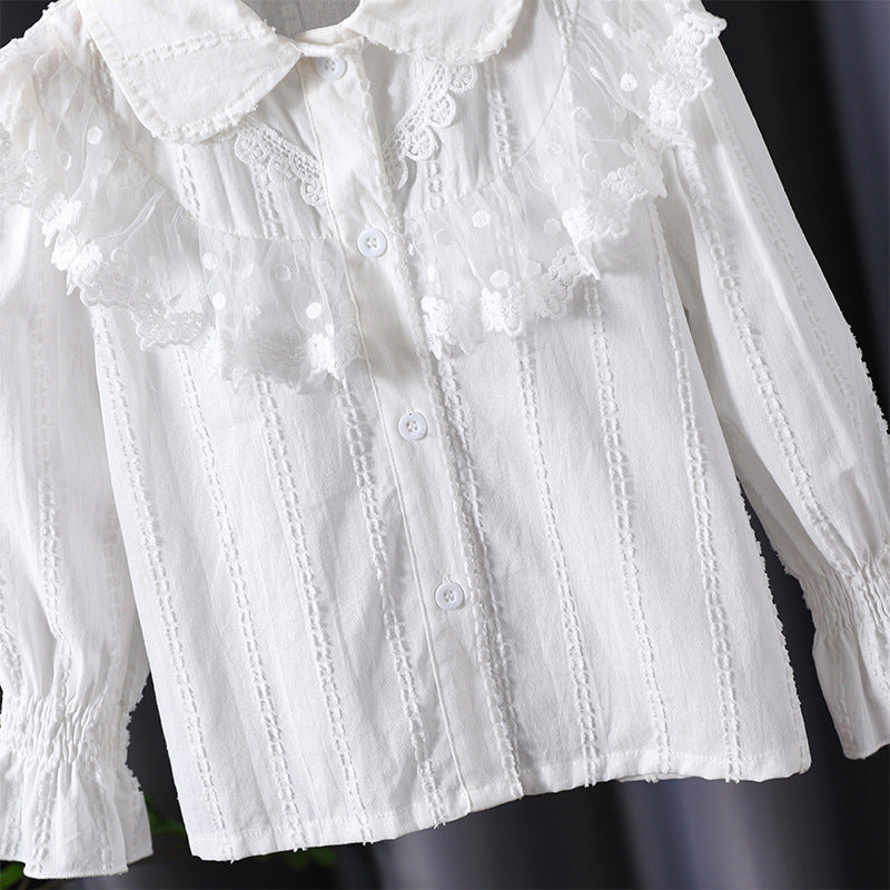 Mädchen Bluse mit eleganter Rüschendekoration Drune