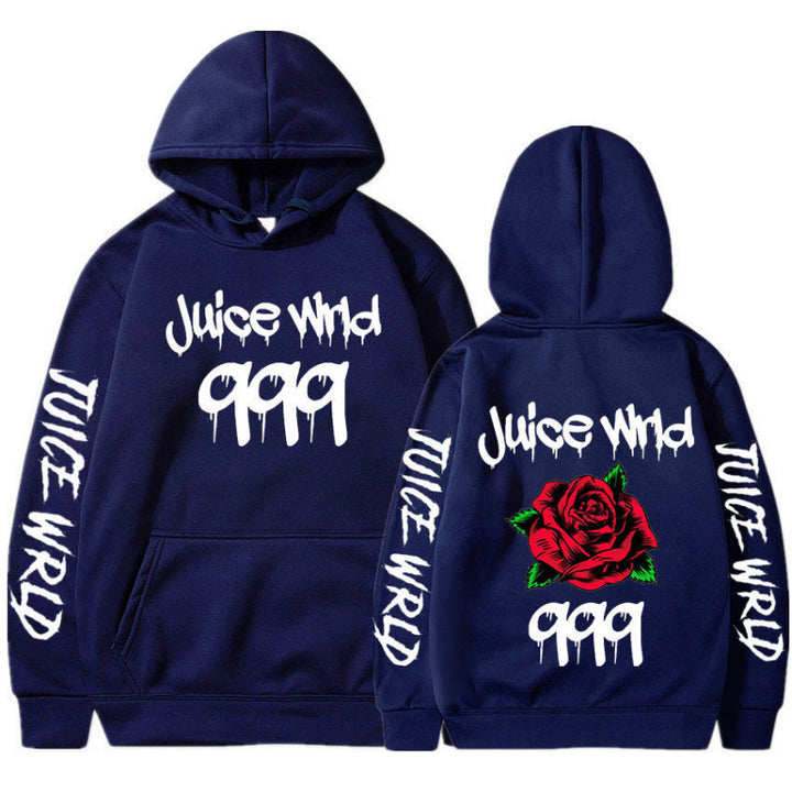 Damen Kapuzenpullover mit auffälligem Grafikdesign und romantischem Rosenmotiv Drune