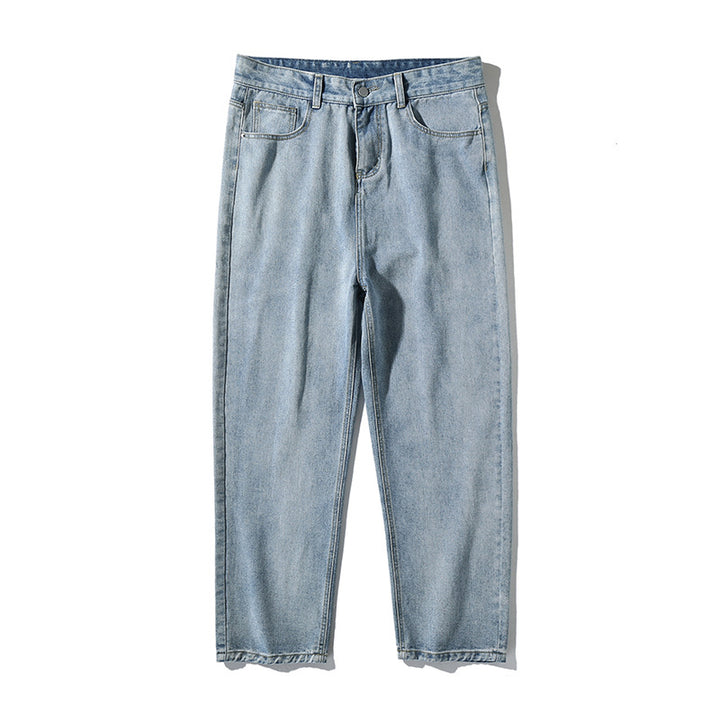 Damen Hochgeschnittene Cropped-Denimhose mit tapered Bein und rohem Saum Drune