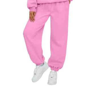 Damen nan gemütliches Lounge-Jogginganzug-Set mit Oversize-Hoodie und elastischer High-Waist Jogginghose Drune