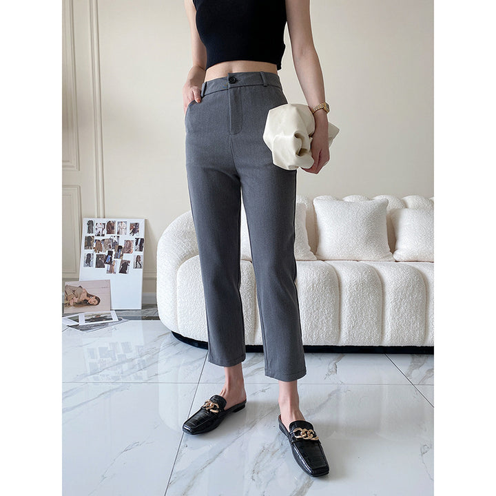 Damen Körperbetontes Crop-Top mit hohen Kragen und feiner Rippstruktur Drune