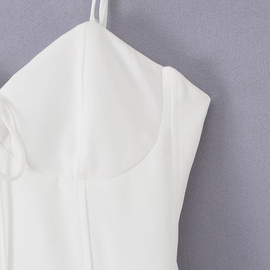 Damen Wickelkleid mit eleganter Schleifenverzierung und voluminösem Rock Drune