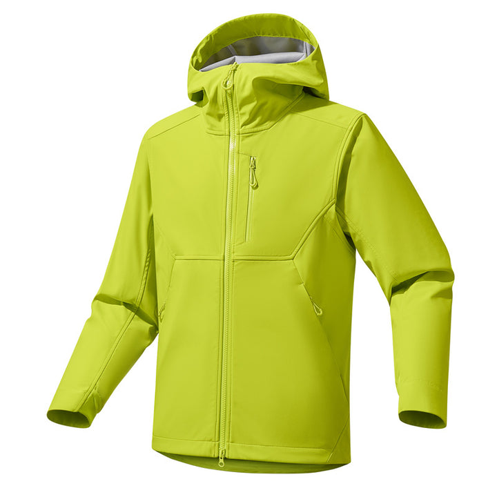 Herren Technische Softshell-Hoodiejacke mit Kapuze, winddichter Membran und ergonomischem Schnitt Drune