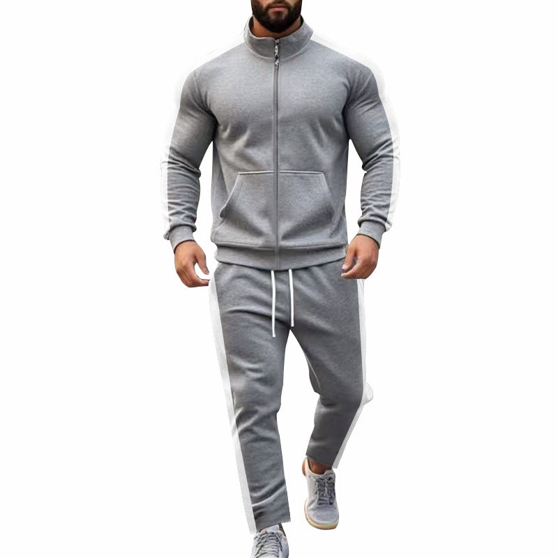 Herren Sportlicher Trainingsanzug mit modernem Stehkragen und praktischen Taschen Drune