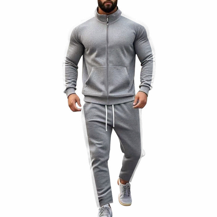 Herren Sportlicher Trainingsanzug mit modernem Stehkragen und praktischen Taschen Drune
