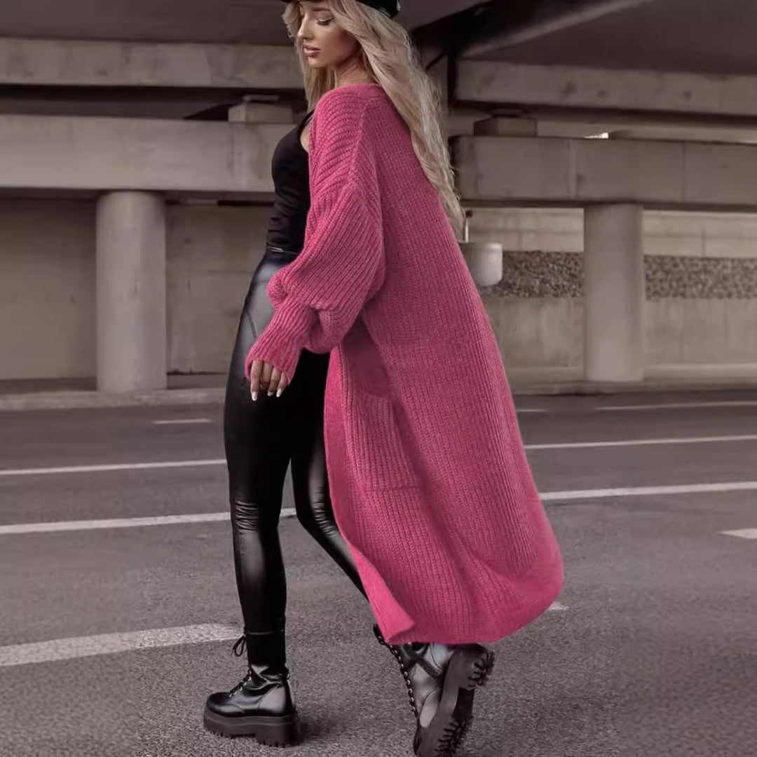 Damen Grobstrickmantel im lässigen Oversized-Stil mit tiefen Taschen Drune