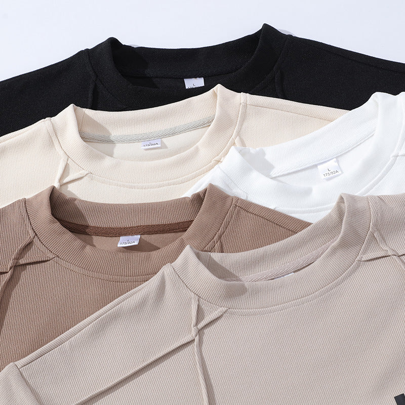 Herren Oversize-Langarmshirt aus strukturierter Baumwollmischung mit Brusttaschen-Detail Drune