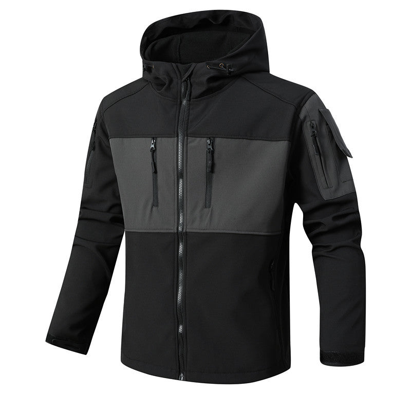 Herren funktionale Softshell-Jacke mit Fleece-Innenfutter und Kapuze Drune