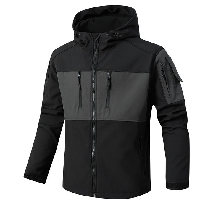 Herren funktionale Softshell-Jacke mit Fleece-Innenfutter und Kapuze Drune