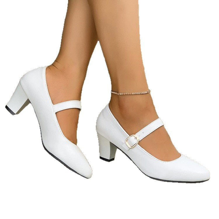 Damen elegante Pumps mit modischer Schnalle Drune
