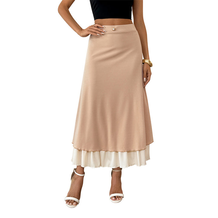 Damen Eleganter Maxirock mit Rüschendetails Drune