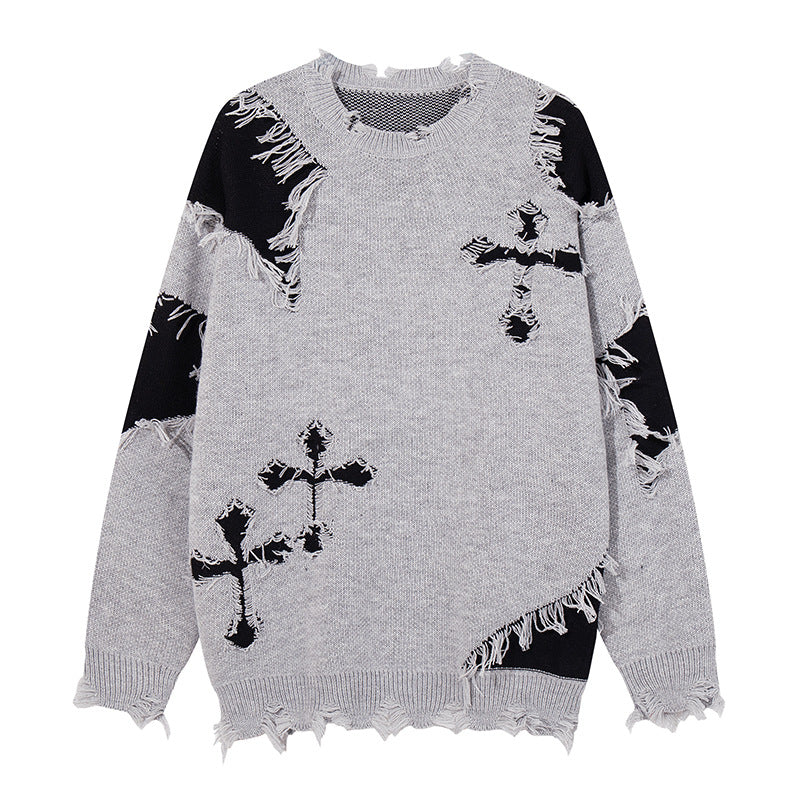 Damen Modischer Grobstrickpullover mit einzigartigem Zopfmuster Drune