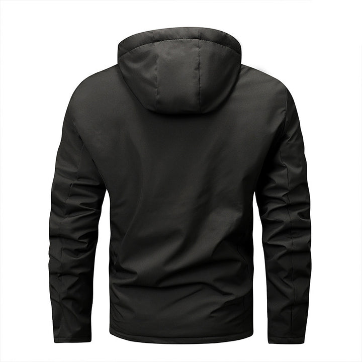 Herren nan wasserabweisende gefütterte Thermo-Hoodiejacke mit Fleece-Innenfutter und verdeckten Reißverschlusstaschen Drune