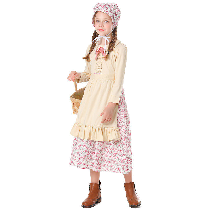 Mädchen Bauernhauskleid mit floralen Details Drune