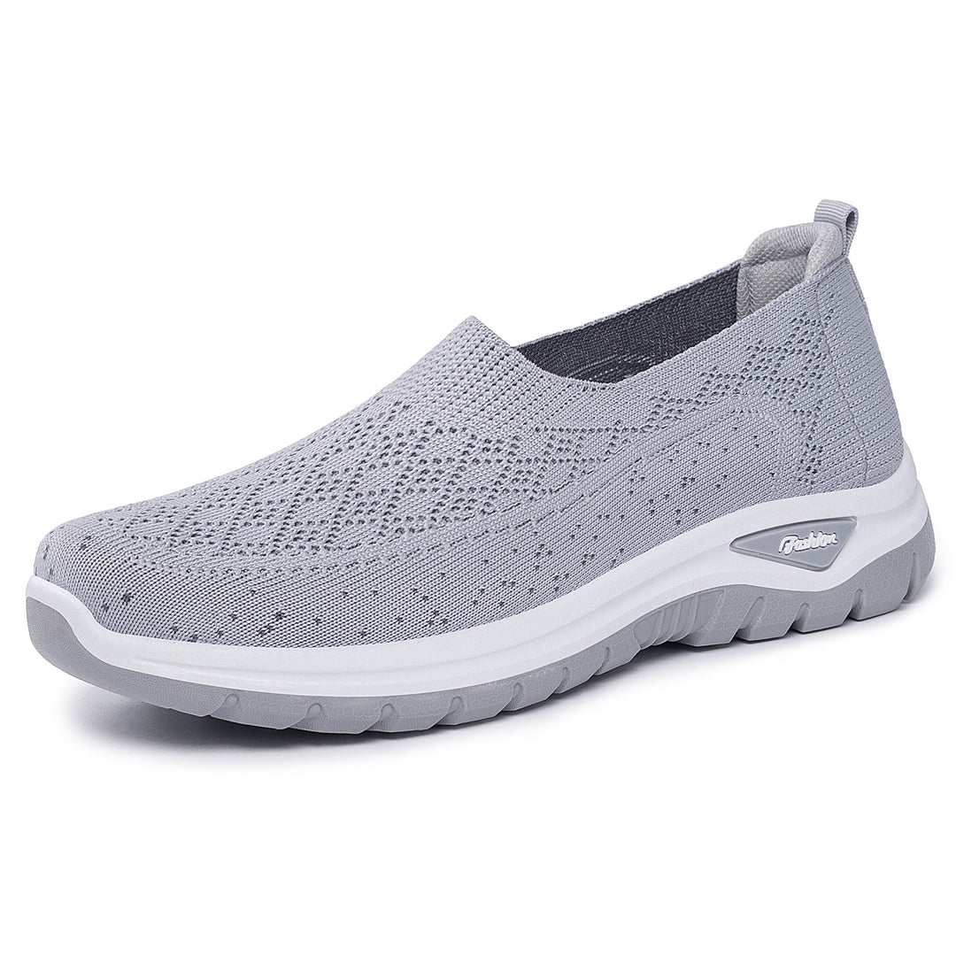 Damen nan gestrickter Slip-On Komfortwalker mit Memory-Fußbett, elastischem Sockeneinstieg und rutschfester Profilsohle Drune