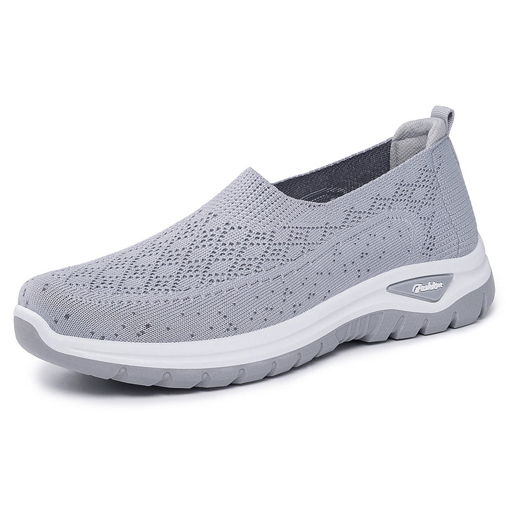 Damen nan gestrickter Slip-On Komfortwalker mit Memory-Fußbett, elastischem Sockeneinstieg und rutschfester Profilsohle Drune