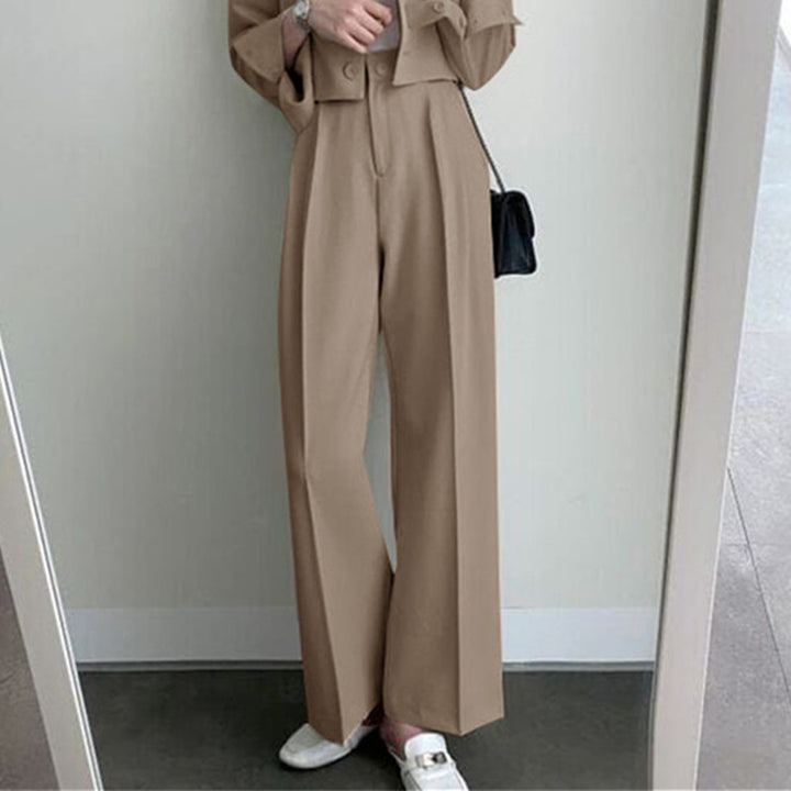Damen Weit geschnittene Hochtaillierte Hose Drune