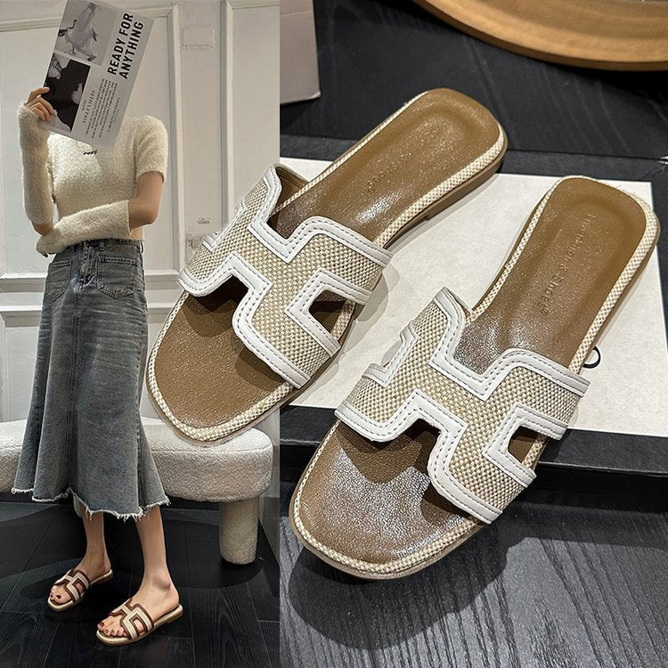 Damen Modische Slipper mit raffinierter Riemenkonstruktion Drune