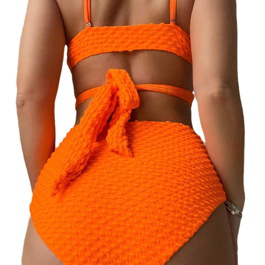 Damen Hochtaillierter Bikini mit modernem Wickeldesign Drune