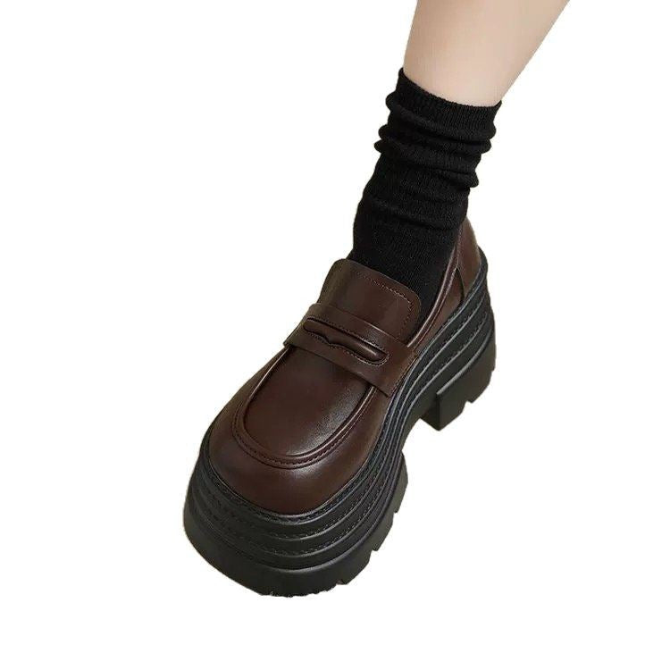 Damen Chunky Mokassins mit dämpfendem Plateau und modischem Riemendesign Drune