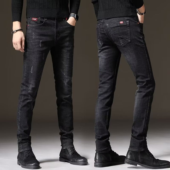 Herren Skinny Jeans mit modischen Abrieb-Effekten und elastischem Baumwollmix Drune