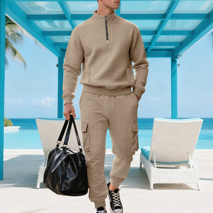 Herren Sportliches Ensemble mit Stehkragen und praktischen Cargotaschen Drune
